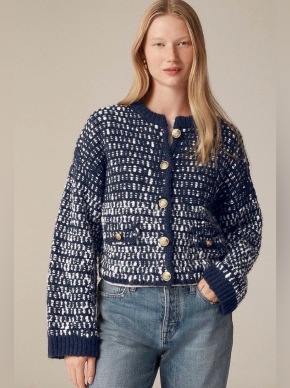 J.Crew Relaxed jacket in tweed in blue multi